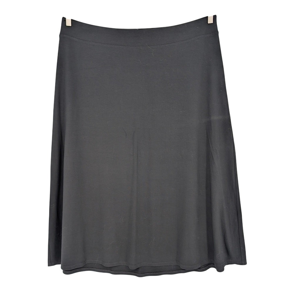 J. Jill Wearever A-Line Skirt 2X Black Stretch‎ Midi Pull On Minimalist Capsule
